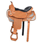 HILASON Western Horse Saddle American Leather Flex Tree Trail & Pleasure Tan | for Horses