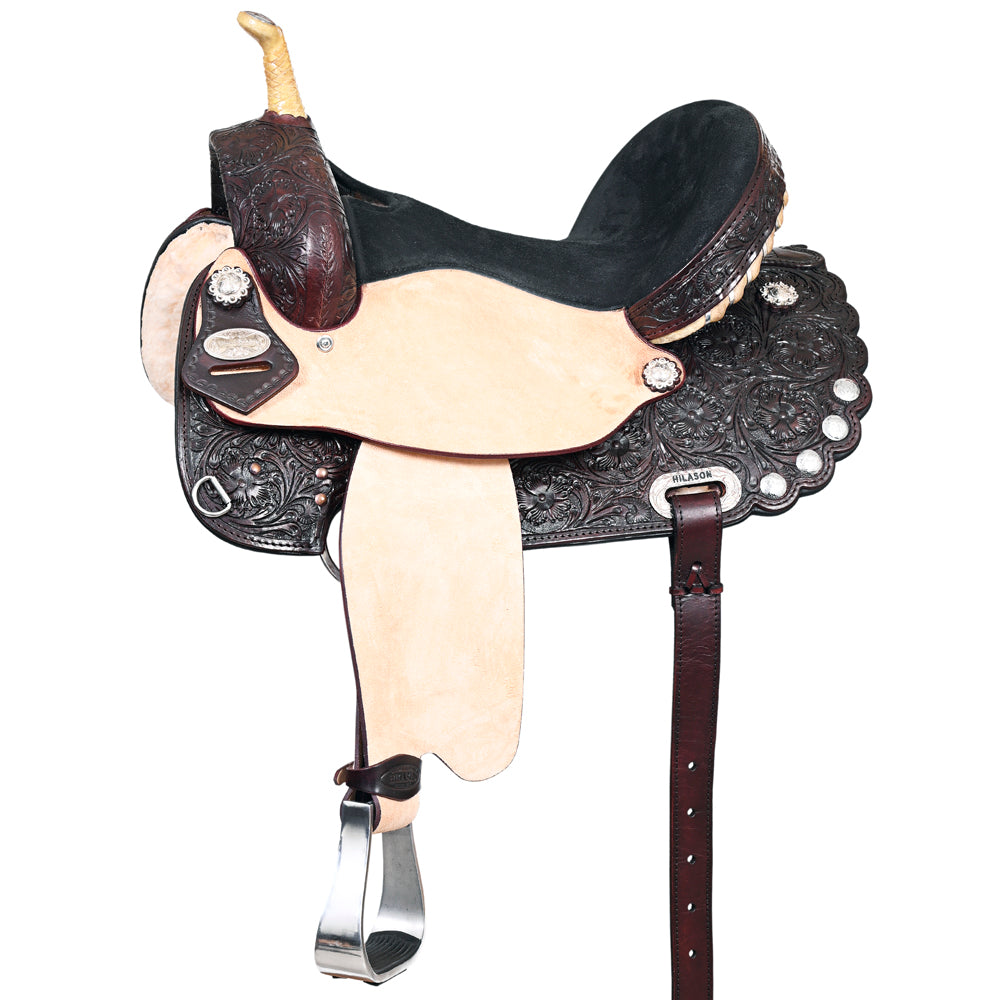 106863-Y_eb726844-8dc5-4734-b24e-6f6107444d8b.jpg HILASON Western Horse Saddle American Leather Treeless Trail Barrel | for Horses - Image 1
