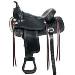 HILASON Western Horse Saddle American Leather Treeless Trail Pleasure | Barrel for Horses