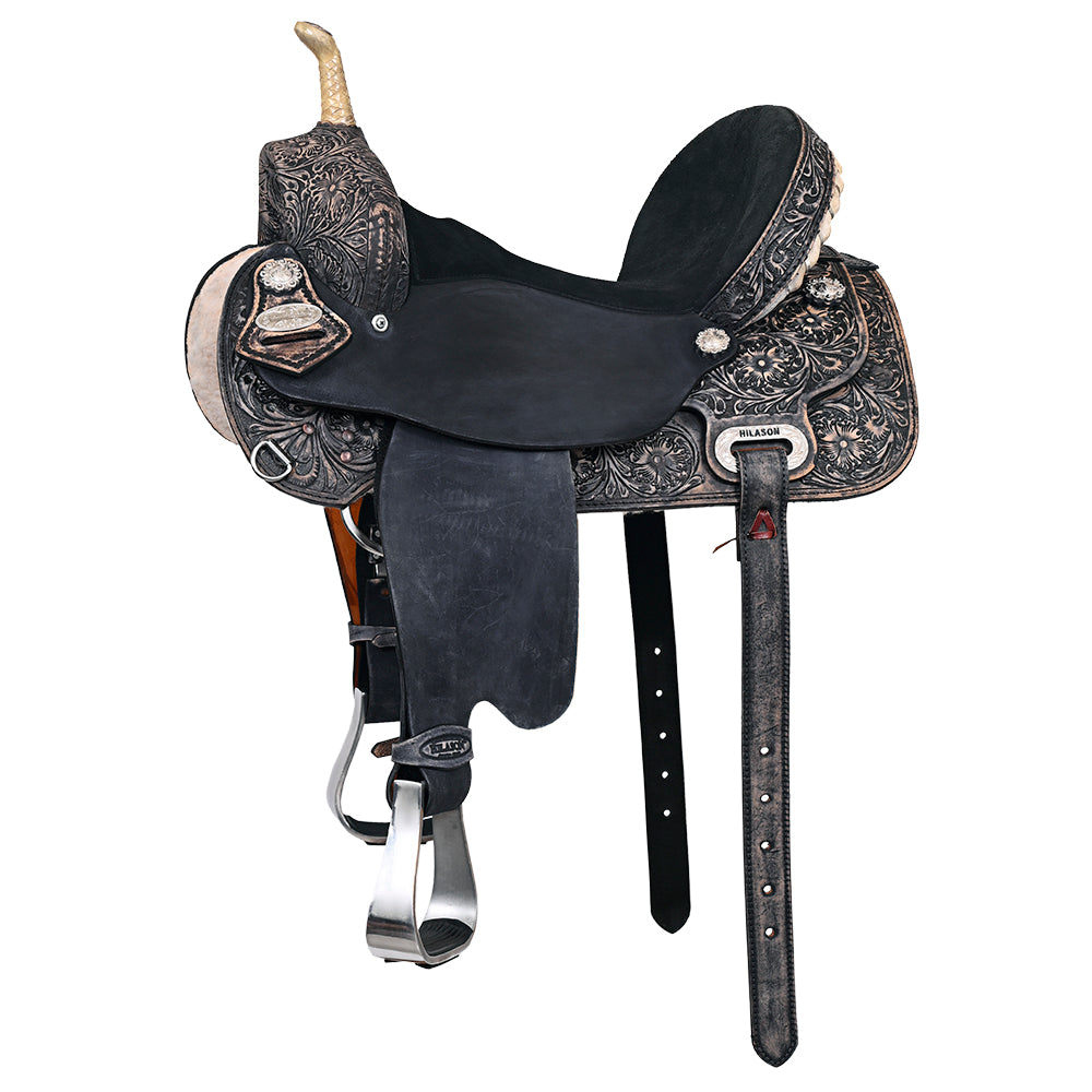 107577-z_93ea05c5-ed60-4126-a61d-49e174b17028.jpg HILASON Flex Tree Western Horse Saddle American Leather Trail Barrel | for Horses - Image 1
