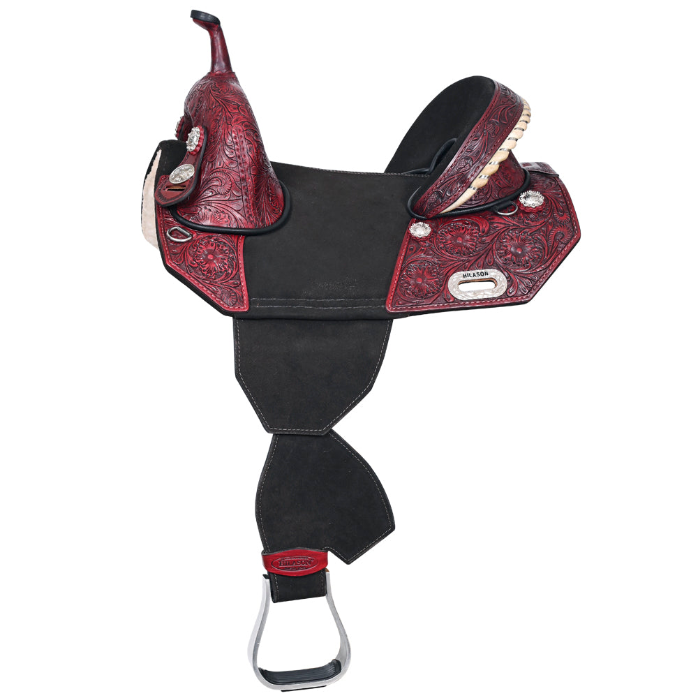 109047-Y_609ec0c3-f7f1-4022-899c-d87e9b9ccfef.jpg HILASON Western Horse Treeless Trail Barrel American Leather Saddle | for Horses - Image 1