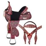 HILASON Western Horse Child Saddle Treeless American Leather Barrel | for Horses