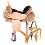 HILASON Western Horse Saddle American Leather Flex Trail Barrel Tack | for Horses