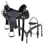 HILASON Western Horse Saddle American Leather Flex Trail Barrel Tack | for Horses