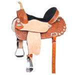HILASON Western Horse Saddle American Leather Treeless Trail Barrel | for Horses