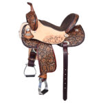 HILASON Western Horse Flex Tree Barrel Trail in American Leather Saddle Brown | for Horses