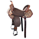 HILASON Western Horse Flex Tree Barrel Trail in American Leather Saddle Brown | for Horses