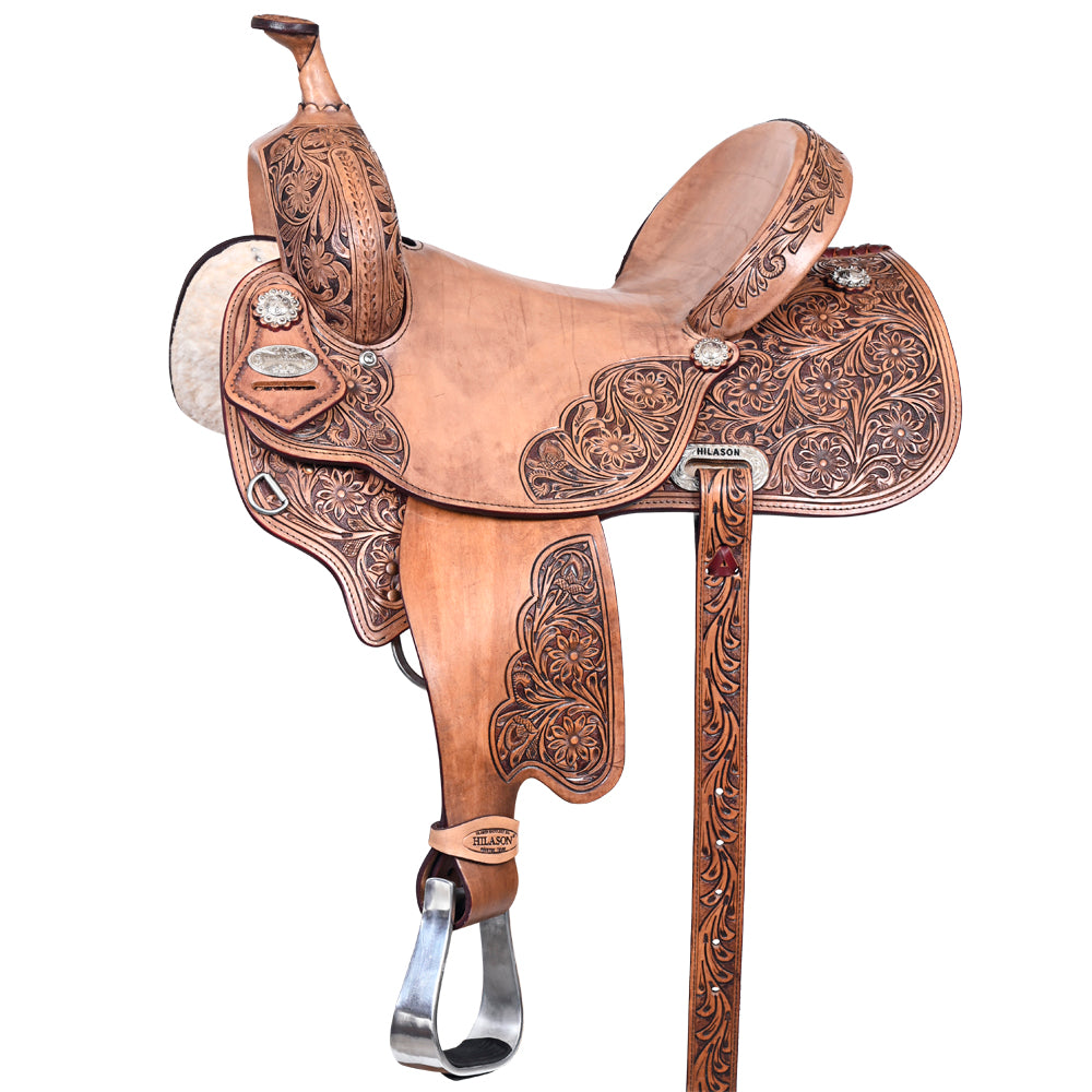 145627-z_f97d9d2b-1dbc-40b2-8e01-52bdd5fefa3a.jpg HILASON Western Horse Barrel Trail Saddle Pleasure & Endurance Riding Brown - Image 1