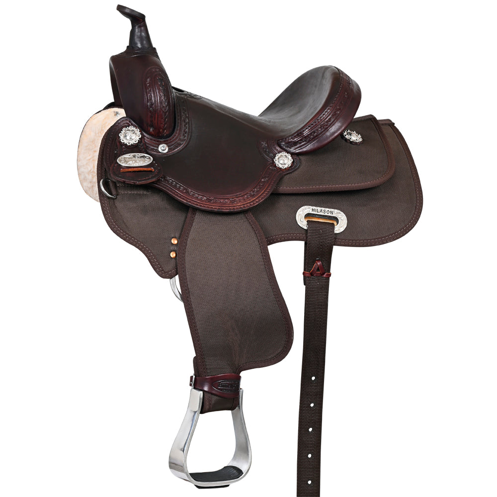 148259-z.jpg HILASON Western Child Horse Trail Show Saddle Synthetic Pleasure Riding Brown - Image 1