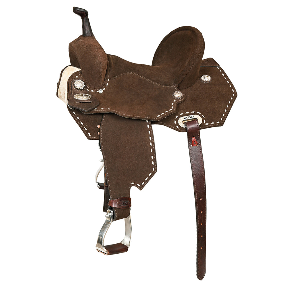 148679-Y_674d823b-6e02-4a7c-9ba3-7dd6760df4b0.jpg HILASON Flex Tree Western Horse Buckstitch Trail Barrel American Leather Saddle Brown | for Horses - Image 1