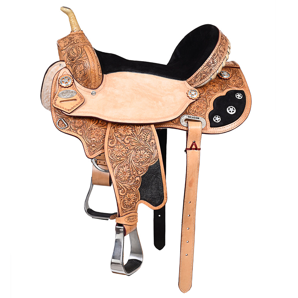 76240-Y_09bc8969-d0b9-4b31-8f17-4de37eaa28c6.jpg HILASON Flex Tree Western Horse Saddle American Leather Trail Barrel | for Horses Quilted - Image 1