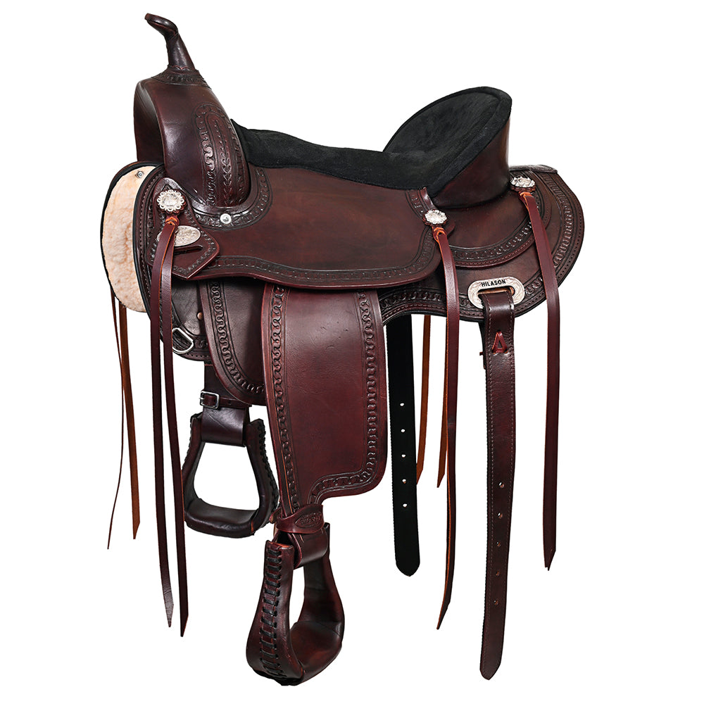76242-Y.jpg HILASON Western Horse Saddle American Leather Flex Tree Trail & Pleasure Chocolate Brown | for Horses - Image 1
