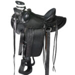 HILASON Western Horse Saddle American Leather Wade Ranch Roping Black | Hand Tooled & For Horses