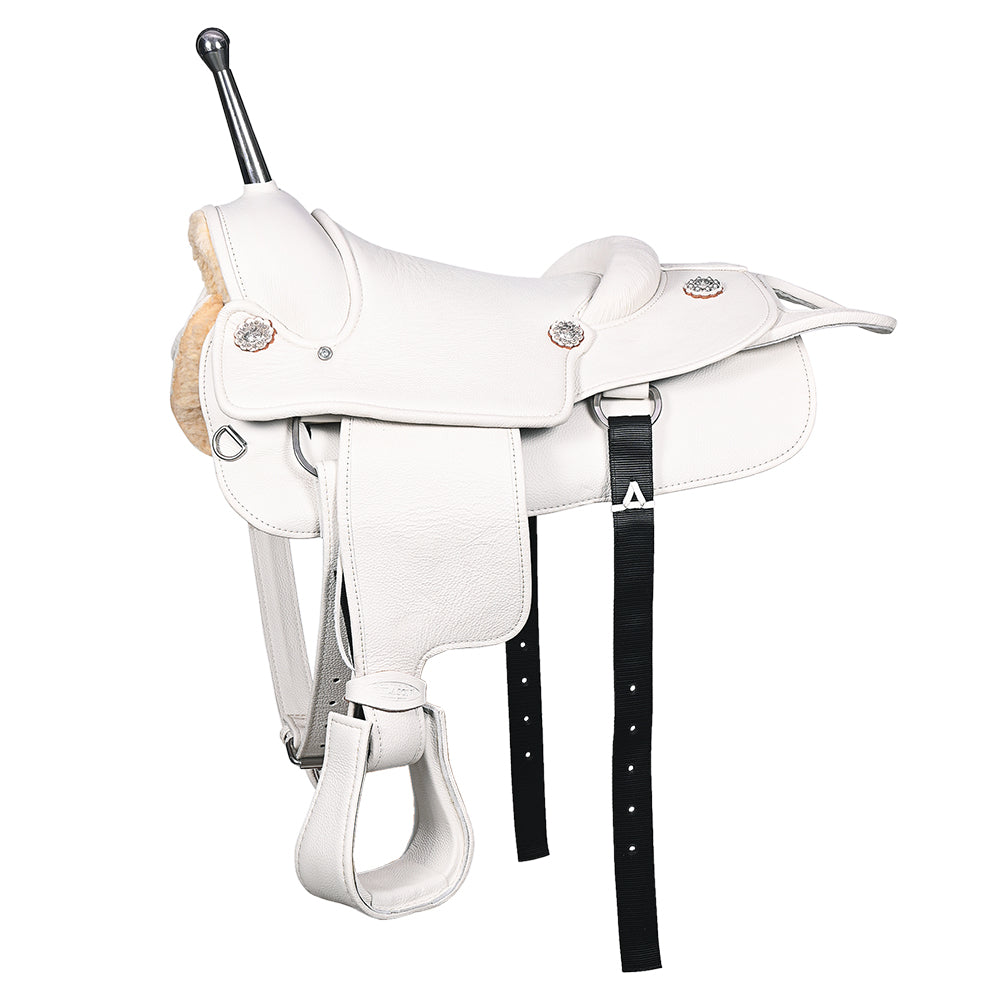 99129-Y_65af4a0a-2676-4f2a-8ab1-fab1229e4b5b.jpg HILASON Custom Designed Rare Western Trick Riding Saddle | Horse Racing Leather Saddles for Horses - Image 1